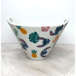 Disney's Lilo & Stitch Tropical Flora Ceramic Ramen Bowl Microwave Safe